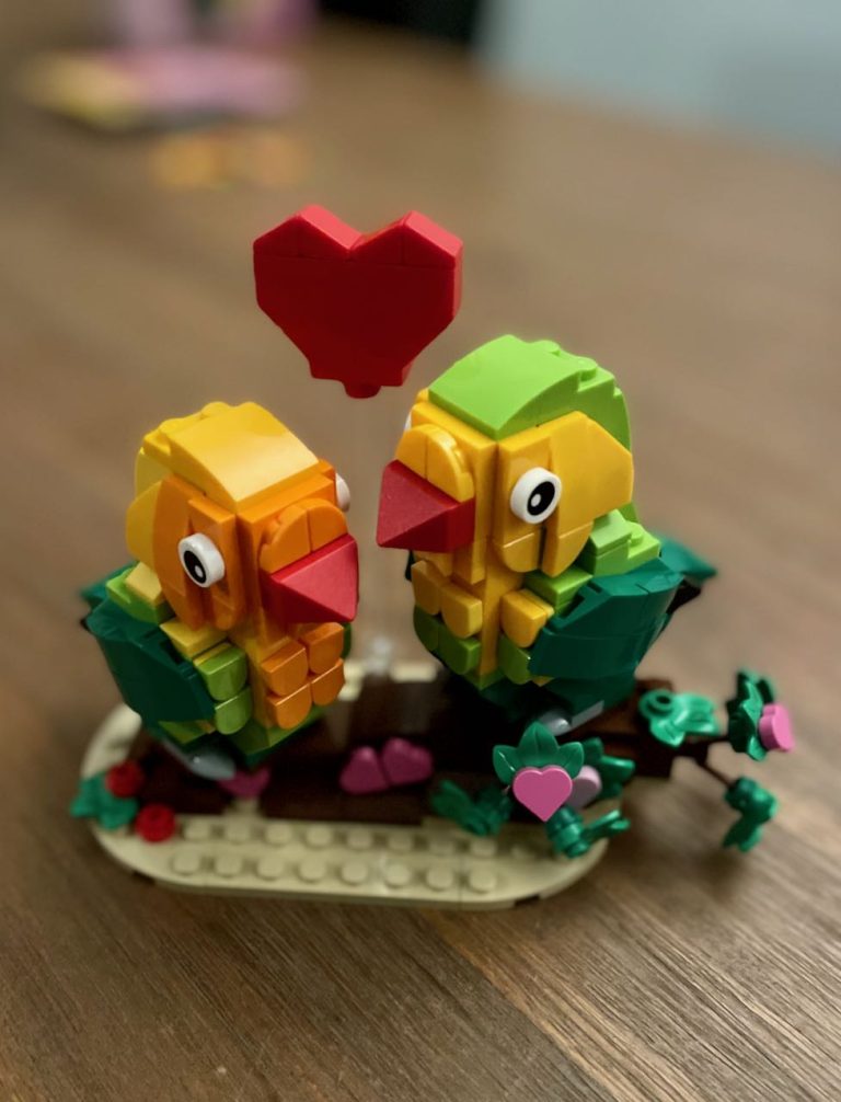 Lego dwergpapegaaien voor Valentijn